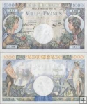 *1000 Frankov Francúzsko 1940, P96a VF