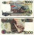*5000 Rupií Indonézia 1992-7, P130 UNC *5000 Rupií Indonézia 1992-7, P130 UNC