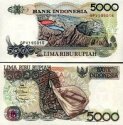 *5000 Rupií Indonézia 1992-7, P130 UNC