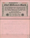 *5 Miliónov Mariek Nemecko 1923 UNC