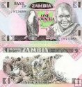 *1 Kwacha Zambia 1980-88, P23b UNC