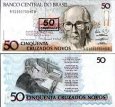 *50 Cruzeiros Brazília 1991 P223 pretlač UNC *50 Cruzeiros Brazília 1991 P223 pretlač UNC