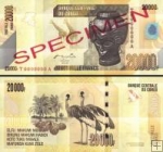 *20 000 Frankov Kongo Dem.Rep. 2006(12), P104s UNC specimen