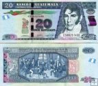 *20 Quetzales Guatemala 2010-23 P124 UNC