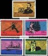 Známky Madagaskar 1976 100 rokov telefónu razítk. séria Známky Madagaskar 1976 100 rokov telefónu razítk. séria