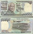 *50 000 Rupií Indonézia 1995-1998, P136 UNC *50 000 Rupií Indonézia 1995-1998, P136 UNC