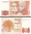 *200 Pesetas Španielsko 1979-85, P156 UNC *200 Pesetas Španielsko 1979-85, P156 UNC
