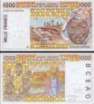 *1000 Frankov Pobrežie Slonoviny 1998-2003, P111A UNC
