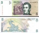 *5 Pesos Argentína 2003, P353 UNC