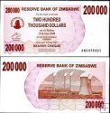 *200 000 dolárov Zimbabwe 2007, P49 UNC