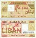 *20 000 Livres Libanon 1994-95, P72 UNC