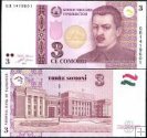 *3 Somoni Tadžikistan 2010, P20 UNC