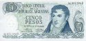 *5 Pesos Argentína 1974-76, P294 UNC
