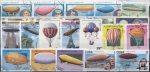 Známky tematické - 50 rôznych, vzducholode a balóny