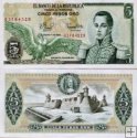 *5 Pesos Oro Kolumbia 1961-81, P406 UNC