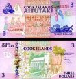 *3 Doláre Cookove ostrovy 1992, P7a *3 Doláre Cookove ostrovy 1992, P7a