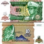 *10 Noveaux Makuta Zair 1993, P49 UNC