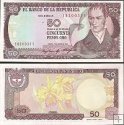 *50 Pesos Oro Kolumbia 1984-86, P425 UNC