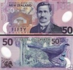 *50 dolárov Nový Zéland 2014, polymer P188c UNC