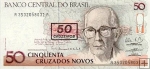 50 Cruzeiros Brazília 1991, pretlač, P223