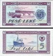 *5 Leke Albánsko 1964-76, P42 UNC *5 Leke Albánsko 1964-76, P42 UNC