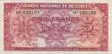 5 frankov Belgicko 1943, P121