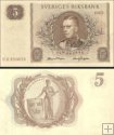 5 Korún Švédsko 1962-3, P50 UNC