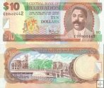 *10 barbadoských dolárov Barbados 1999, P56 UNC