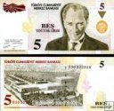 *5 nových lír Turecko 2005, P217 UNC