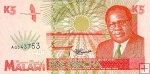 *5 Kwacha MALAWI 1995, P30 UNC