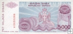 *5000 Dinara Bosna a Hercegovina (Srbsko) P152 UNC