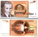 *1000 Dinárov Yuhoslávia 1990, P107 UNC
