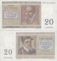 20 belgických frankov Belgicko 1956, P132b