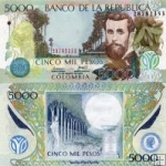 *5000 Pesos Kolumbia 2001-2013, P452 UNC