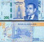 *200 Dirhamov Maroko 2023, P82 Bank Al Maghrib UNC