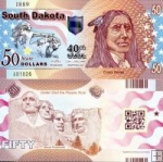 *USA 50 Dollars 2015 40. štát - Južná Dakota polymer