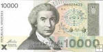 *10 000 Dinárov Chorvátsko 1993 P25 UNC