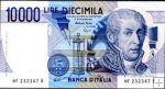 *10 000 Lír Taliansko 1984-98 P112 UNC, Alessandro Volta