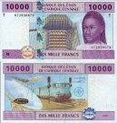 *10 000 frankov Kongo 2002, P110T UNC