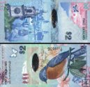 *2 bermudské doláre Bermudy 2009, hybrid-polymer P57 UNC