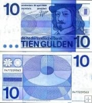 *10 Gulden Holandsko 1968, P91b UNC