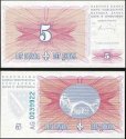 *5 Dinárov Bosna a Hercegovina 1994, P40 UNC
