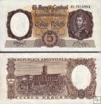5 Pesos Argentína 1960, P275c