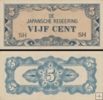 *5 Centov Holandská India 1942, P120 AU/UNC