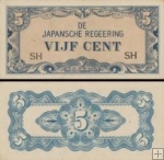 *5 Centov Holandská India 1942, P120 AU/UNC