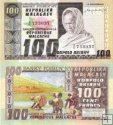 *100 Frankov=20 Ariary Madagaskar 1974-75, P63a UNC