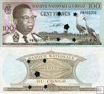 *100 Frankov Kongo 1962 P6a F