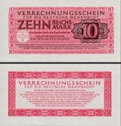 *10 Reichsmark Nemecko 1944, DWM-10 Wehrmacht UNC - Kliknutím na obrázok zatvorte -