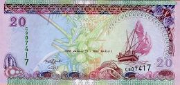 *20 Rufiyaa Maldivy 2000-2008, P20 UNC - Kliknutím na obrázok zatvorte -