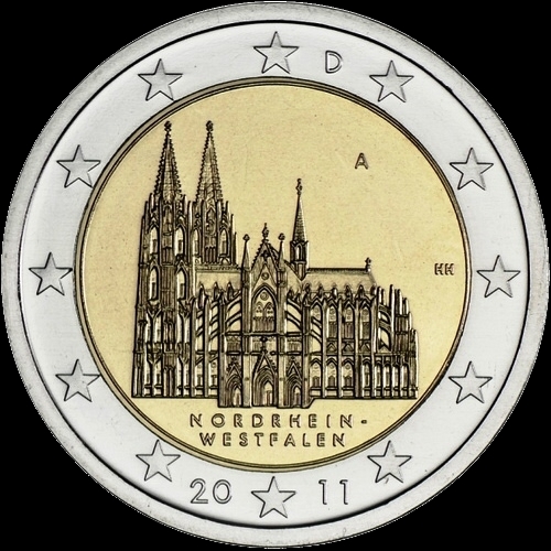 *2 Euro Nemecko 2011 D, Spolková krajina Porýnie-Westfálsko - Kliknutím na obrázok zatvorte -